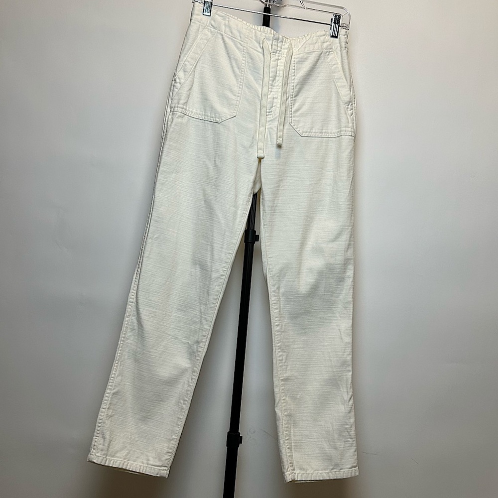 J Crew women’s 100% cotton tie-waist pants, white color, size XS